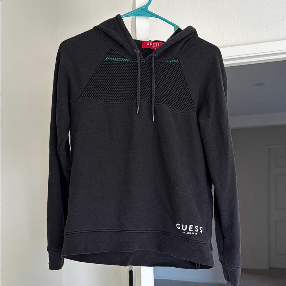 GUESS Black Mesh Hoodie